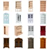 Accessoires de maison de poupée 112 échelle miniature en bois chinois classique garde-robe Mini armoire chambre meubles Kits maison vivant pour maison de poupée i230628