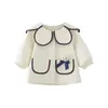 Vestes Filles Outwear Printemps Petal Collar Toddler Bébés Filles Cardigan Chidlren Vestes Enfants Manteau avec Ours Blanc 0-4Y 230628