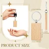 Jewelry Pouches 100Pieces Wooden Keychain Blanks Bulk Rectangle Wood Unfinished Key Ring Tag A