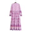 Casual Dresses Maxdutti Bohemian Vintage Dress Women Maxi Rustic Cotton Loose Print Summer