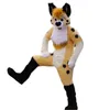 Costume de mascotte Husky à pattes droites Canine Animal Fursuit Fox Hound Vêtements à poil long