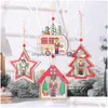 Juldekorationer LED Trähängen Nutknäppare Puppet Tree Walnut Soldat hängande ornament År barn gåvor Drop Delivery Home DH3RT