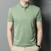 メンズポロスMLSHPサマーポロシャツHIG HAQUALITION SOLID COLOR BUSINESSカジュアルシンプルなスリムフィットマンTシャツ男性Tシャツ