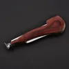 3 In1 Red Wood Stainless Steel Pipe Cleaning Reamers Tamper Tools Portable Smoking Cleaning Tool Pipe Scraper Factory Outlet