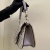 Bag Lokos Valentons 7a oryginalna skórzana diamentowa kolacja mini duży kryształ wieczór bagietki sier ton sprzętowy cross body top lewiszka