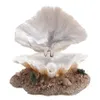 Outros Home Garden Shell Pearl Bubbler Decor Aquarium Decoration Artificial Coral Reef Bubble Maker Ornaments Fish Tank 230628