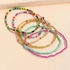 Fußkettchen Böhmisches buntes Reisperlen-Fußkettchen-Set für Frauen Sommer Sandstrand Kette am Bein-Knöchel-Armband Weiblicher Modeschmuck