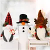 Noel Süslemeleri Yüzsüz Gnome El Yapımı Peluş Santa Kardan Adam Ren Geyiği Bebek Ev Partisi Windows Süs Xbjk2108 Damla Teslimat G Dhkl3
