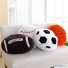 Kudde/dekorativ mjuk plysch soffa kudde sport kudde för vardagsrum hem dekor kreativ basket fotbollsformade kudde gåvor