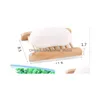 Soap Dishes Home Wooden Natural Bamboo Tray Holder Storage Rack Plate Box Container Bathroom Saver Rectangar Sink Drainer Hand Craft Dhlba