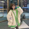 여성 후드 모피 자켓 모든 경기 가을, 겨울 의류 두꺼운 벨벳이있는 한국 느슨한 디자인 스웨터