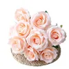 Gedroogde bloemen Kunstmatige rozenplanten Bladeren Roze Zijde Nep Woondecoratie Witte herfstboeket Rozen Bloem Kantoor Decor