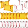 DHL100pcs Kozmetik Çantaları Tuval Sarı Beyaz Beyzbol Fermuarlı Seyahat Saklama Çantası