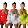 Party Dresses Sexig Puff Sleeve BodyCon Mini Dress Bandage Birthday Party Outfits For Women Backless Y2K Clothes Night Club Dresses X0629