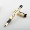 Pennor Jinhao Centennial 100 Fountain Pen 18KGP Golden Plated M NiB 0,7 mm Akrylfärg med kulklipp