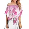 여성용 블라우스 봄 여름 패션 캐주얼 인쇄 절묘한 벚꽃 패턴 중국 스타일 제품