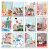 Anime Travel Cities Landscape Poster Canvas Painting Marrocos New York Scenery Wall Art Canvas Pictures For Living Room Decor Interior Paintings w06