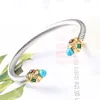 Bangle Wound Stainless Steel Colorful AAA Zircon Luxury Jewelry Bracelet for Women Wedding Stage Show Accessories Sisters Gift 230627