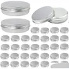 Boîtes De Rangement Poubelles Boîtes Rondes En Aluminium Avec Couvercle Boîtes En Métal De 2 Oz Conteneurs De Bougie Alimentaire Bougies À Vis Pour L'artisanat Diy Sier Drop Deliver Dhptw