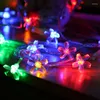 Guirlande de fleurs de fleurs de cerisier de décoration de fête alimenté par batterie LED guirlande lumineuse fleurs en cristal pour les décors de noël de mariage à l'intérieur