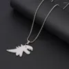 Kettingen zwart-wit dubbelzijdig druppelolie dinosaurus hiphop ketting zonder vervaging schattig dier trui ketting paar accessoires