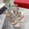 Designer Sandalen Vrouwen Zomer Lederen Studs Platform Sandaal 6cm Dikke Hoge Hakken Klinknagels Schoenen Echt Leer Dames Sexy feestschoenen Met Stofzakken