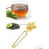 Coffee Tea Tools Infuser Ball Stainless Steel Long Grip Spoon Star Shaped Diffuser Loose Leaf Filter Herbal Strainer Xbjk2204 Drop Dhbzm