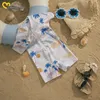 Twopiece MA Baby 04y Toddler Infant Kid Baby Boy Swimsuit Kokosowy druk drzewa kokosowego Krótkie rękawie stroje kąpielowe Summer Baiting Bathing Suit 230628