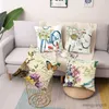 Almofada/decorativo flor pássaro padrão impressão quadrado capa de almofada sofá do carro simples decoração para casa ornamentos