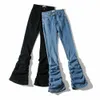 Jeans high wait pantaloni in denim impilati donne donne primavera estate 2022 magro elastico blu pantaloni mujer bottoms streetwear