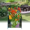 装飾花ガーデンエッジボーダーフェンス現実的な花と草の印刷庭の鉄の錆びき