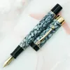 Pennor Jinhao 100 Centennial Harts Fountain Pen Gray Marble Golden Clip Iridium EF/F/M/BENT NIB med omvandlare Ink Pen for Business