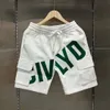 Shorts pour hommes été décontracté coréen de haute qualité vert sergé lettre brodée pantalons de sport vêtements de mode 230629