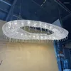 Avizeler Modern Lüks Yuvarlak Oval Kristal Avize Tasarımcı Oturma Yemek Odası Krom Cilası LED Kolye Işıkları El Dubleks Villa Lambası