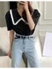 Blusas Femininas HziriP Chic Babados Sweet Shirts Lapel Puff Sleeve Summer 2023 Office Lady All Match Streetwear Casual Work Wear Tops