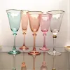 300ml Colored wine glass goblet red wine glass Champagne Saucer cocktail Swing Cup for wedding party KTV Bar creative fashion g0629