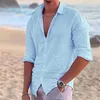 Men's Dress Shirts linen long sleeve shirt solid color casual high quality top Cotton breathable plus size S3XL 230628