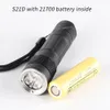 Zaklampen Zaklampen Convoy S21D 21700 zaklamp met quad TIR-lens 219B 519A XPL HD 12 groepen met 21700 batterij erin 230629