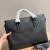 Роскошные портфели, мужская сумка, дизайнерская сумка для ноутбука, мужской портфель, кожаная сумка, женская мода P, черные сумки на ремне, кошелек 230629