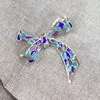 Noeud papillon coloré strass broche femme Simple personnalité mode broche costume Anti-lumière Corsage nœud papillon broche broche broche