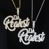 Collane con pendente Iced Out Hiphop Baguette Collana con pendente a lettera per uomo Micro Pave Bling 5A Cubic Zirconia Cuban Rope Chain Punk Rapper Jewelry Z230629