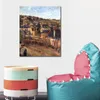 Female Canvas Art Blue Roofs Rouen Paul Gauguin Paintings Handmade Romantic Modern Bedroom Decor