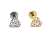 Navelklockknapp ringer G23 Golden Lip Stud Ear Tragus 16g 8mm Body Piercing Jewelry LaBret Ring Brosk Zircon Heart Crown Leaf ASTM 36 230628