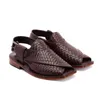 Sandals Black for Men Brown Woven Buckle Strap Shoes Leisure Vacation Beach Size 3846 230629