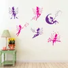 Adesivos de parede dos desenhos animados DIY adesivo menina com asas coloridas de elfo papel de parede quarto de solteira quarto infantil jardim de infância bonito decalque mural