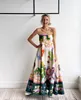 Grundlegende Freizeitkleider Australisches Designerkleid 2023 Frühling/Sommer Seeker Chases the Sun Series Positioning Print Träger Langes Kleid
