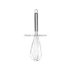 Oeuf Outils 8 10 12 Batteur En Acier Inoxydable Main Fouet Mélangeur Ballon Fil Pour Mélanger Fouetter Battre Remuer Cuisine Drop Delivery Dhwca