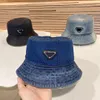 Caps Designer Hat Ball Högkvalitativ Fashion Men Women High End Customized Washed Heavy Weight Denim Fabric Bucket Hat P Ny Exquisite Tourism 2023