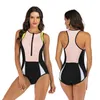 Zwemkleding Professionele Badmode Eendelig Badpak Vrouwen Rits Monokini Badpak Sport Bodysuit Strand Badpak Zwemmen HKD230628