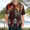 Men s klänningskjortor Hawaiian Men s kort ärmskjorta stora gatukläder 3d halloween terror strand sommar 5xl homme 230629